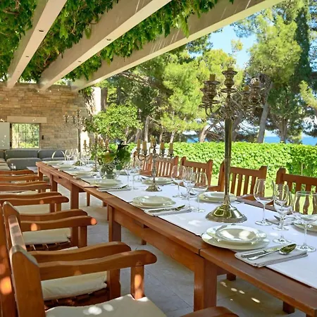 Luxury Beachfront Castello With Private Pool At The Promenade Zlatni Rat At The In - Brac Villa Bol